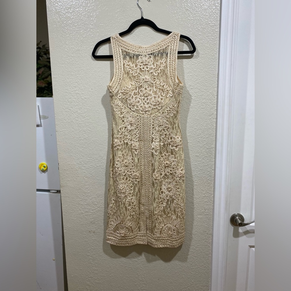 SUE WONG Nocturne Hand Cream embroidered dress - Picture 3 of 7